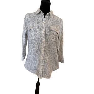 Eddie Bauer 3/4 length sleeve, button down shirt, women's size S